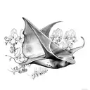 Manta Ray made of orchids tattoo design idea