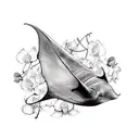 Manta Ray made of orchids tattoo design idea