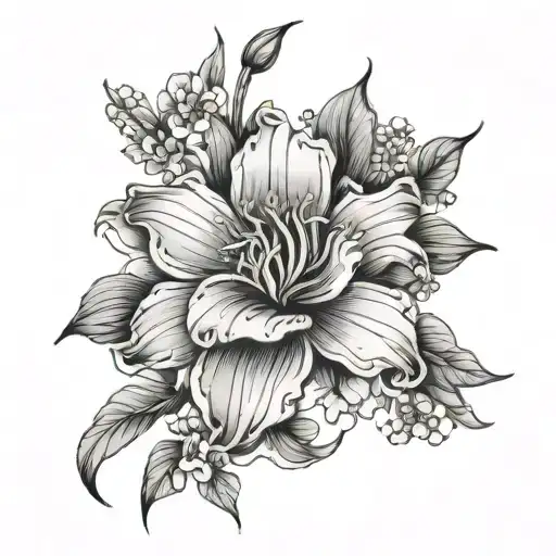 Hong kong flower tattoo design idea
