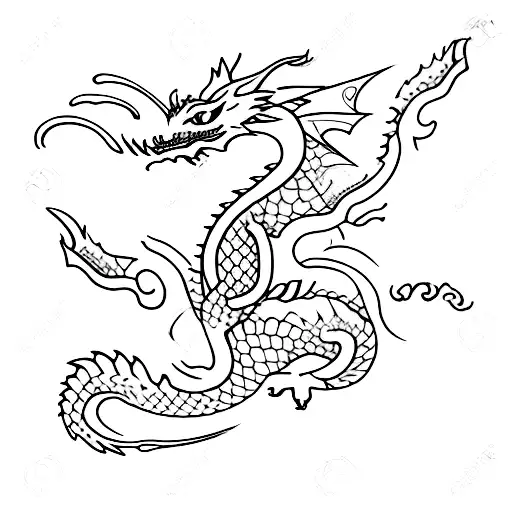 three dainty dragons tattoo design idea