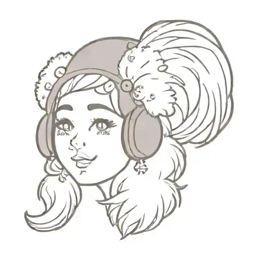 chocolate chip cookie wearing fluffy earmuffs tattoo design idea