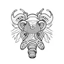 a mammoth skull with  tattoo design idea