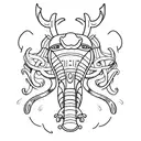 a mammoth skull with  tattoo design idea