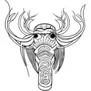 a mammoth skull with  tattoo design idea