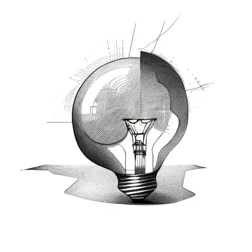 cracked light bulb tattoo design idea