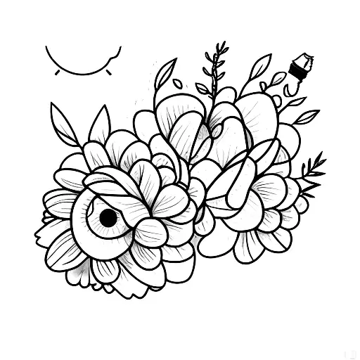broken light bulb with flowers growing out of it tattoo design idea