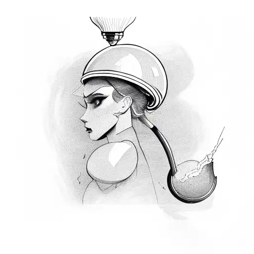 cracked light bulb tattoo design idea