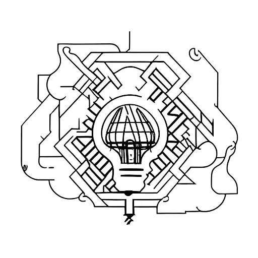 broken light bulb tattoo design idea