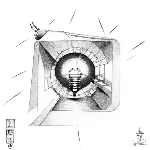 broken light bulb tattoo design idea