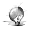 cracked light bulb tattoo design idea