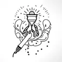 broken light bulb tattoo design idea