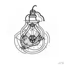 broken light bulb tattoo design idea