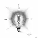 broken light bulb tattoo design idea