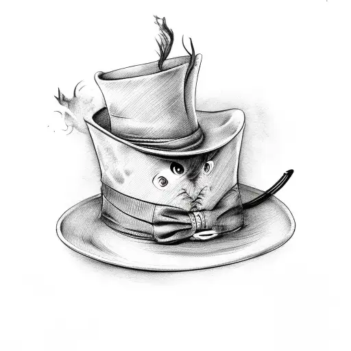 Mad Hatter on a Motorcycle tattoo design idea