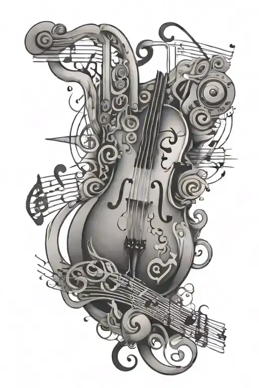 adrenalin and music notes forming tattoo design idea