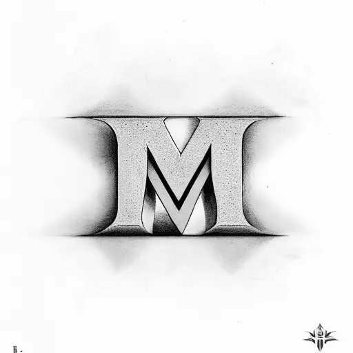 Monogram Tattoo M Letter Logo Hand Stock Vector (Royalty Free) 345784772 |  Shutterstock