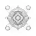 Interlaced lines in multiple directions, forming a three-dimensional sphere that gradually fades into an invisible dimen tattoo design idea