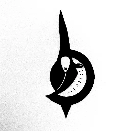 orca jumping through a halo  tattoo design idea