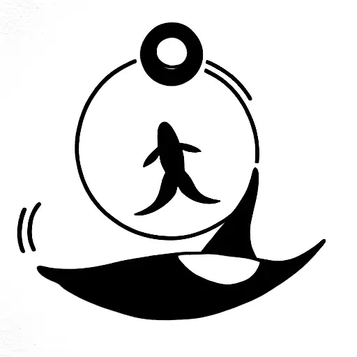 orca jumping through a halo  tattoo design idea