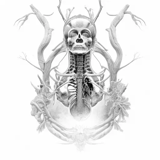 anatomy with nordic mythologi tattoo design idea