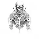 anatomy with nordic mythologi tattoo design idea