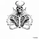 anatomy with nordic mythologi tattoo design idea