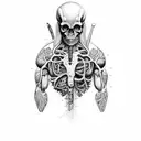 anatomy with nordic mythologi tattoo design idea