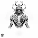 anatomy with nordic mythologi tattoo design idea