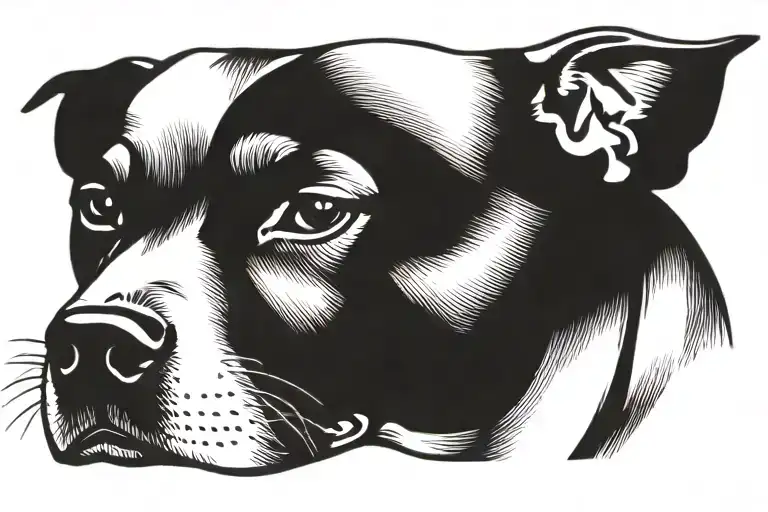 Pitbull face tattoo design idea