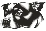 Pitbull face tattoo design idea
