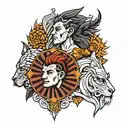 four stoic virtues  tattoo design idea