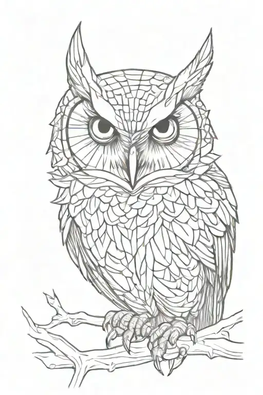 owl eyes in sketch style   tattoo design idea