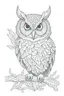 owl eyes in sketch style   tattoo design idea