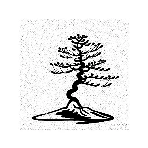 Bonsai conifer tree tattoo design. | Ratta Tattoo