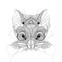 little white rabbit with mandarines tattoo design idea