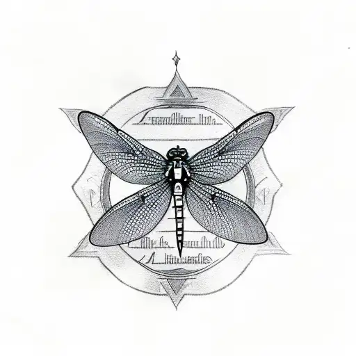 A tattoo design combining the Lords prayer and a dragonfly tattoo design idea