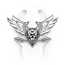 motorcycle wheel with wings tattoo design idea