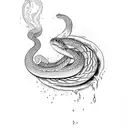 water with snake. Viking theme  tattoo design idea
