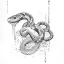 water with snake. Viking theme  tattoo design idea