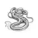 water with snake. Viking theme  tattoo design idea