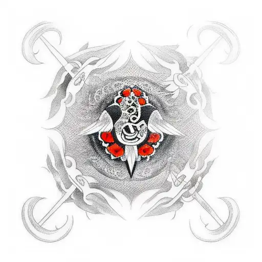 Crow sharingan tattoo design idea