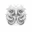 snake twins tattoo design idea