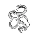 snake twins tattoo design idea