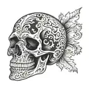 skull shedding skin tattoo design idea