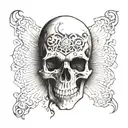 skull shedding skin tattoo design idea