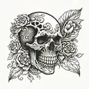 skull shedding skin tattoo design idea