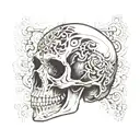 skull shedding skin tattoo design idea