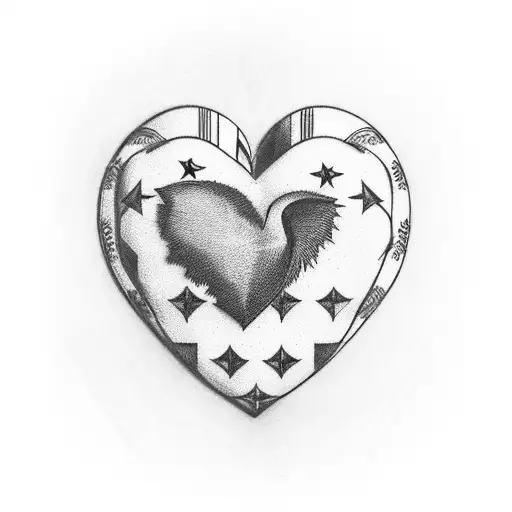 dominican republic flag heart tattoo design idea