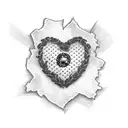 dominican republic flag heart tattoo design idea