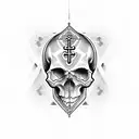 skull catholic geometry  tattoo design idea